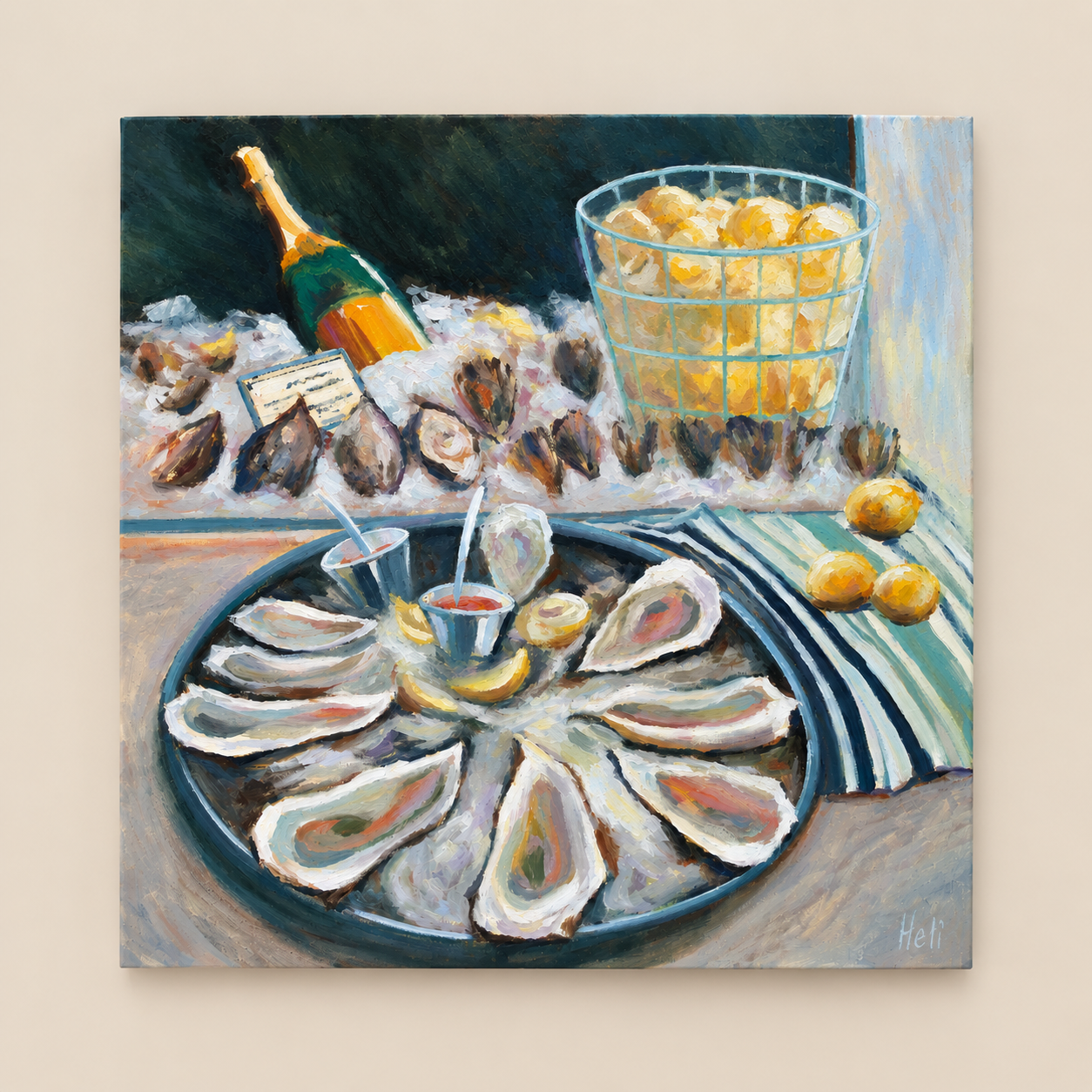 Pearl Dive oyster art print by Helli Luck