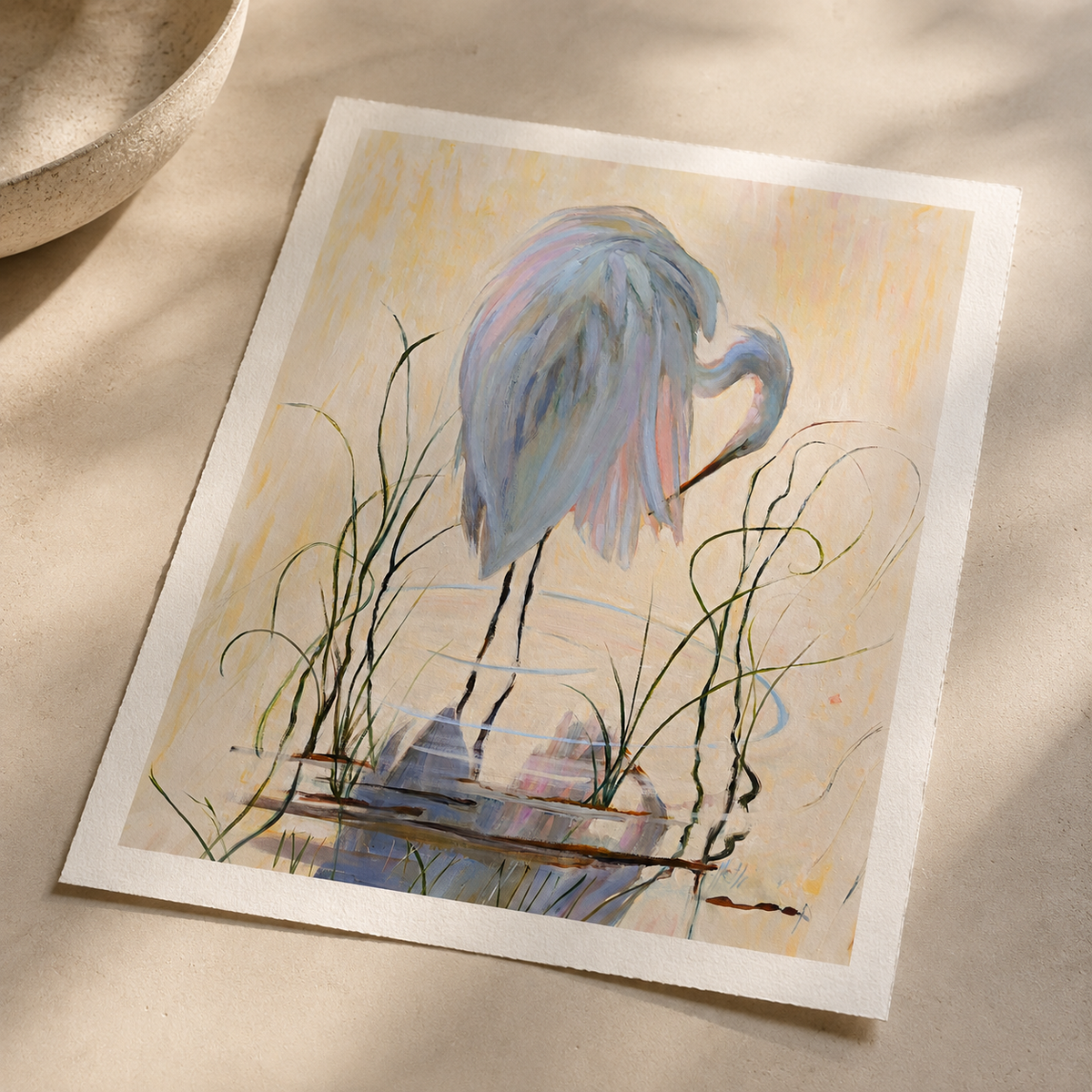 Fan Dance — White Egret Art Print