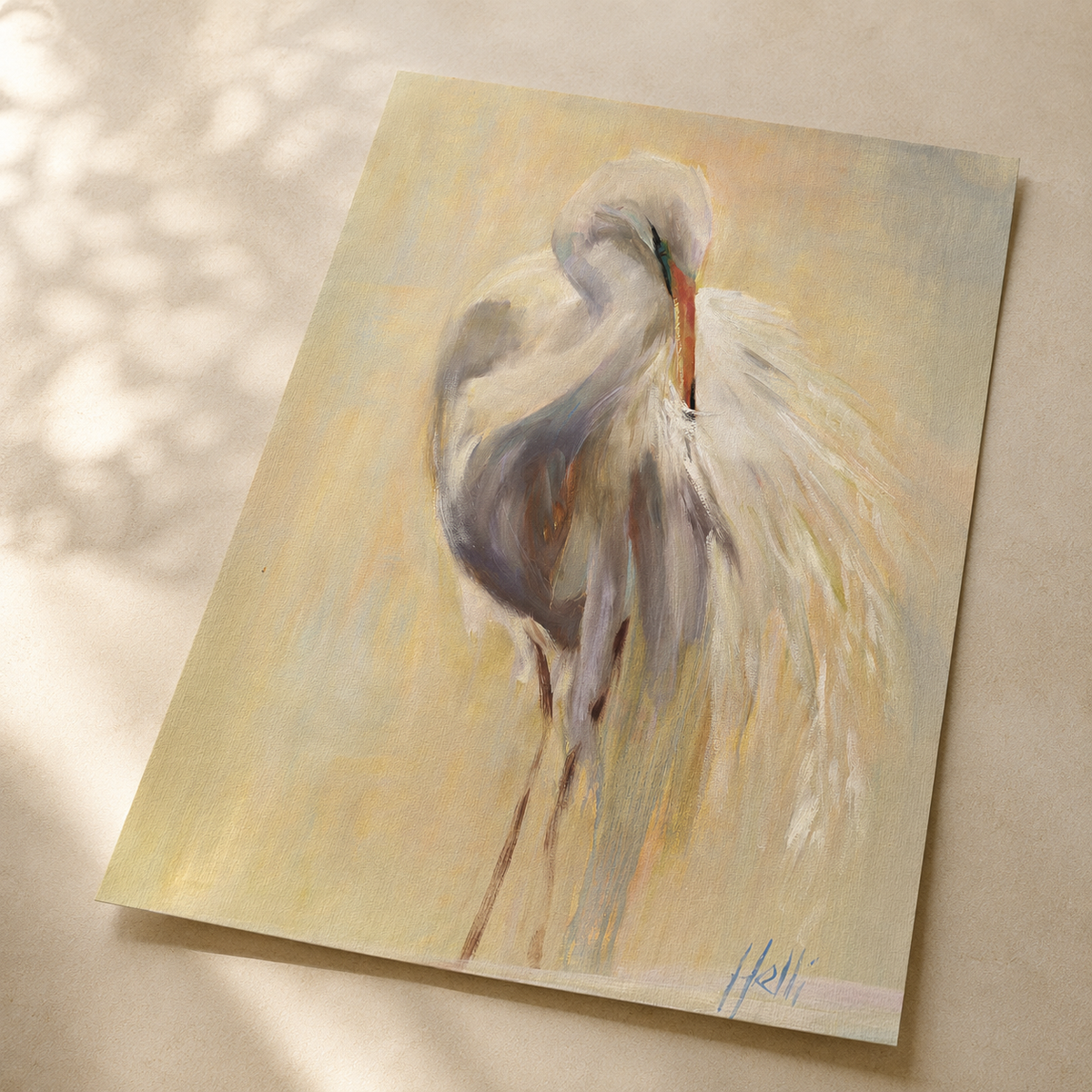 Grace In Stillness — Egret Art Print