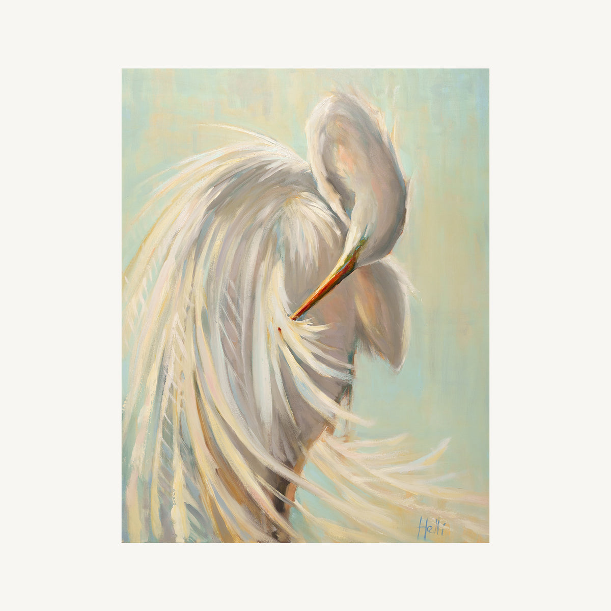 Humble Warrior — White Egret Art Print