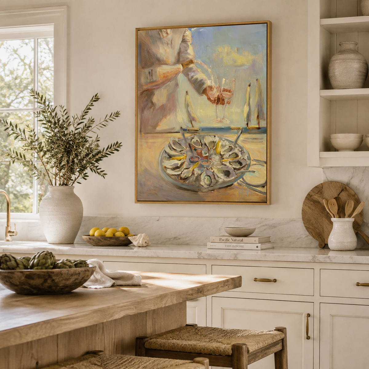 A Toast to the Coast — Oyster and Rosé Art Print