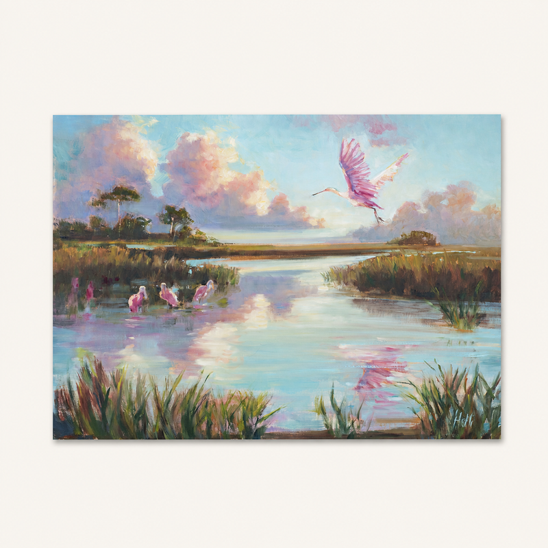 Join The Party roseate spoonbill art print by Helli Luck
