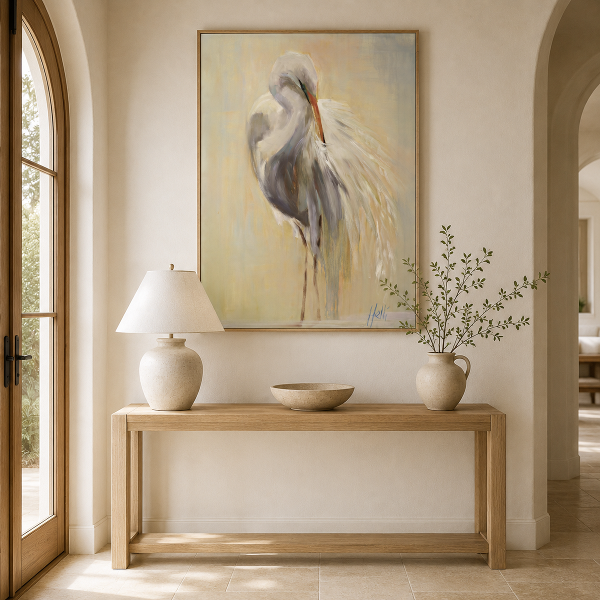 Grace In Stillness  — Egret Art Print