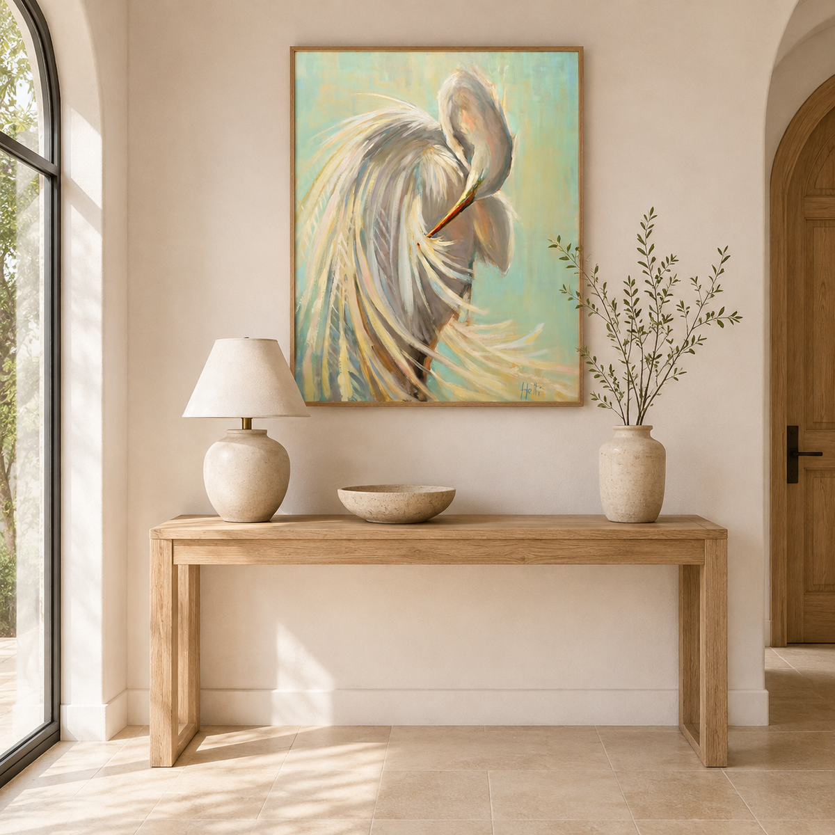Humble Warrior — White Egret Art Print
