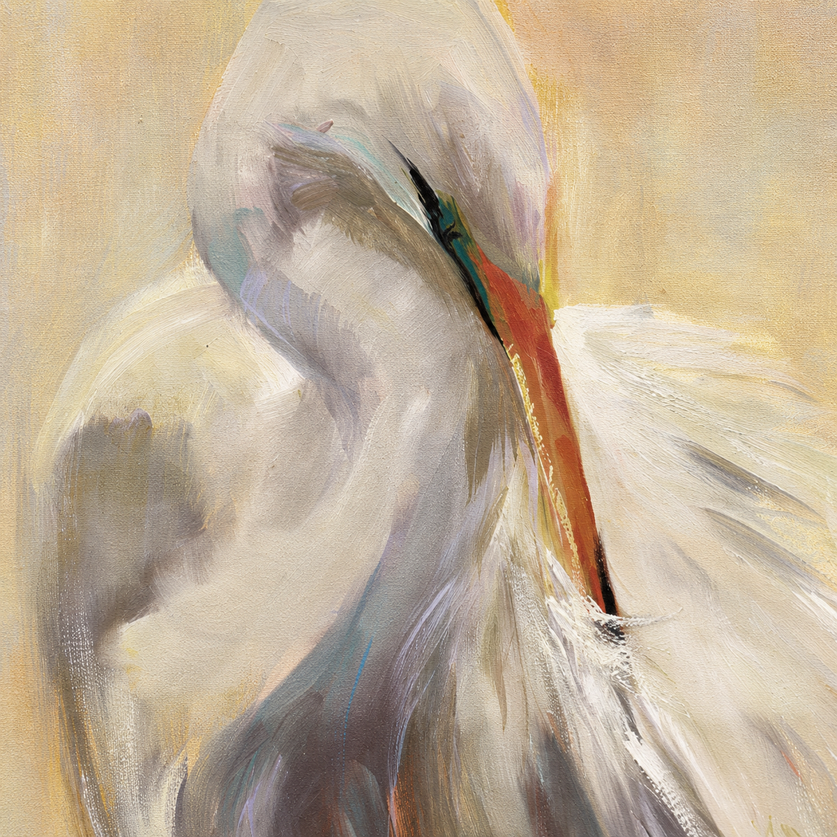 Grace In Stillness  — Egret Art Print