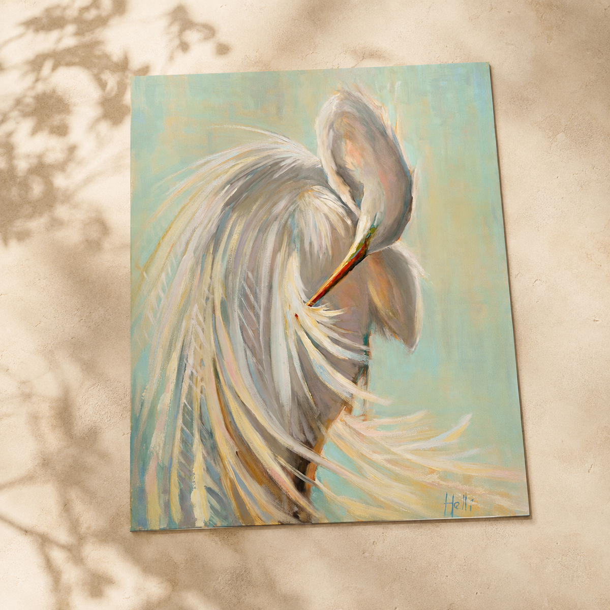 Humble Warrior — White Egret Art Print