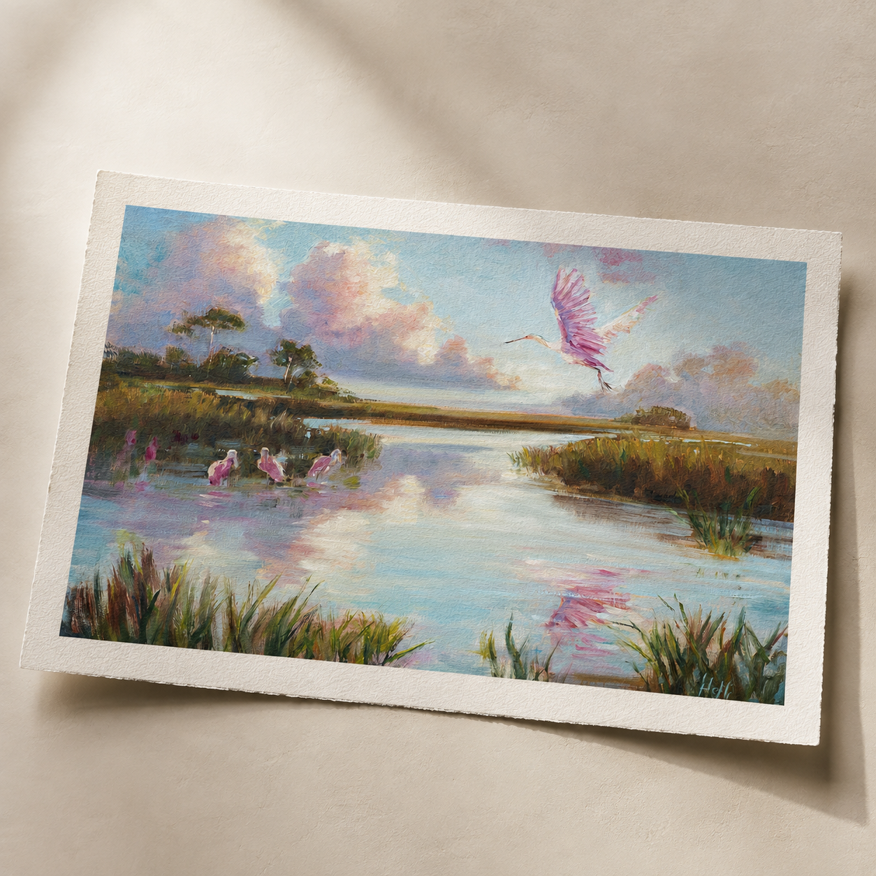Join The Party roseate spoonbill reproduction printed on fine art paper
