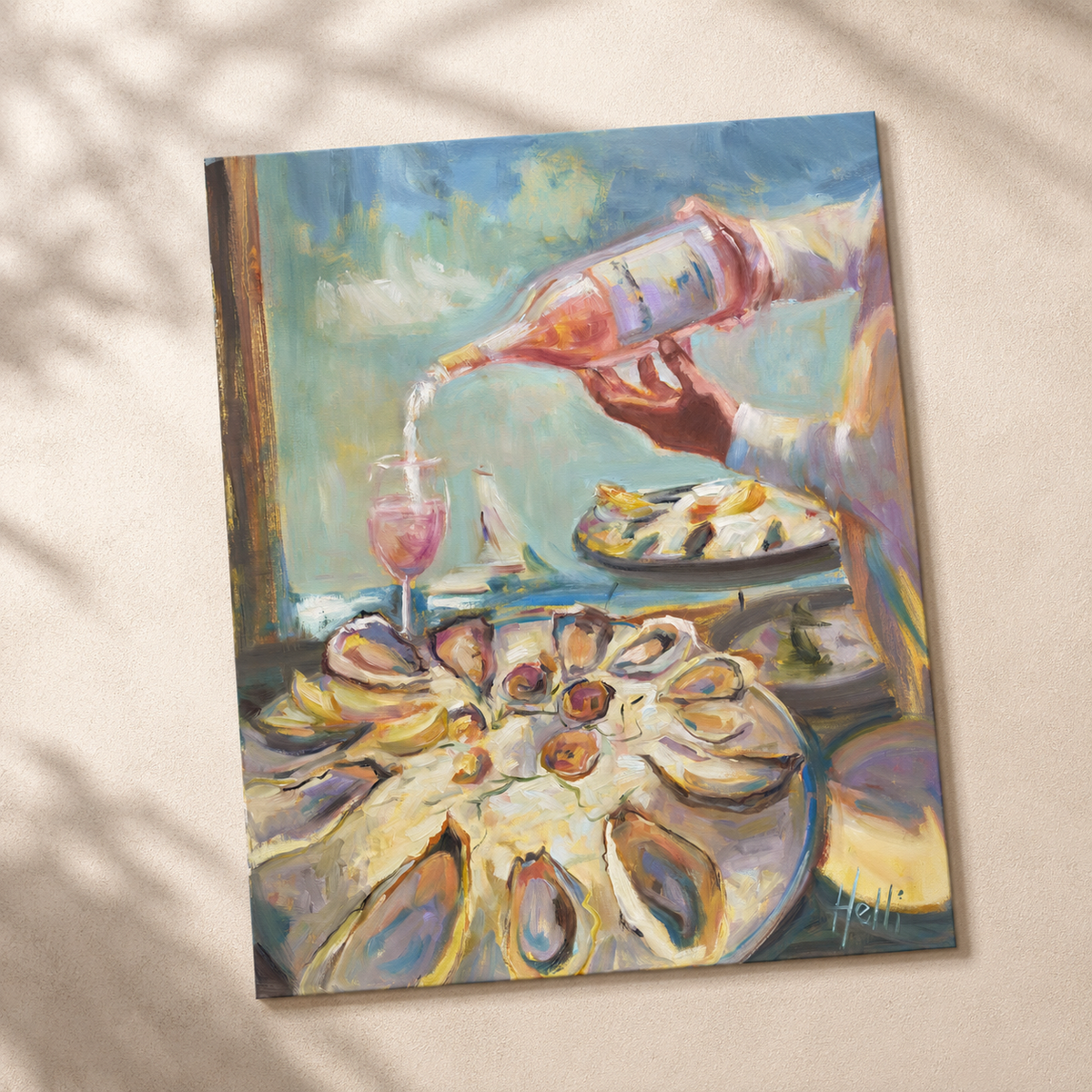 A Taste of Summer — Oyster and Rosé Art Print