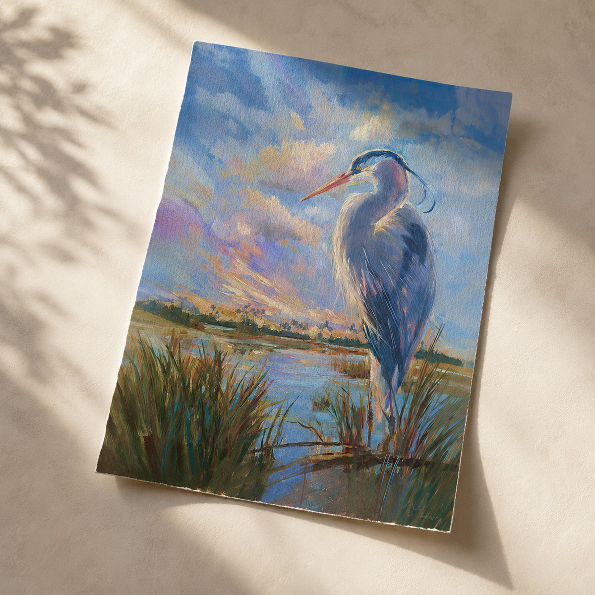 Waiting Game — Great Blue Heron Art Print