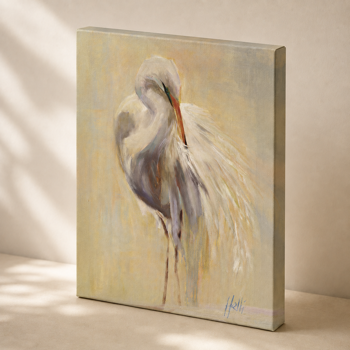 Grace In Stillness  — Egret Art Print