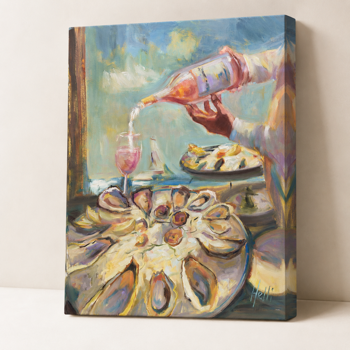 A Taste of Summer — Oyster and Rosé Art Print