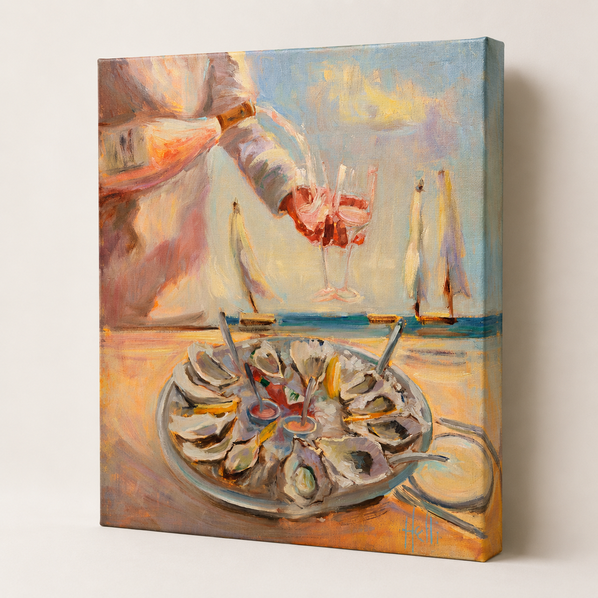 A Toast to the Coast — Oyster and Rosé Art Print
