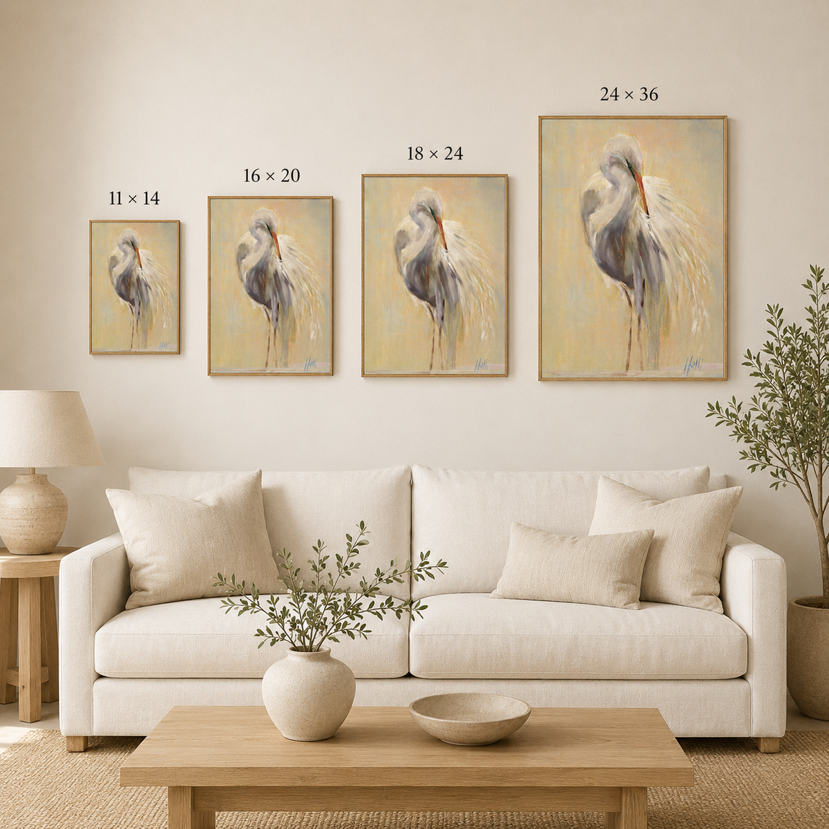 Grace In Stillness  — Egret Art Print