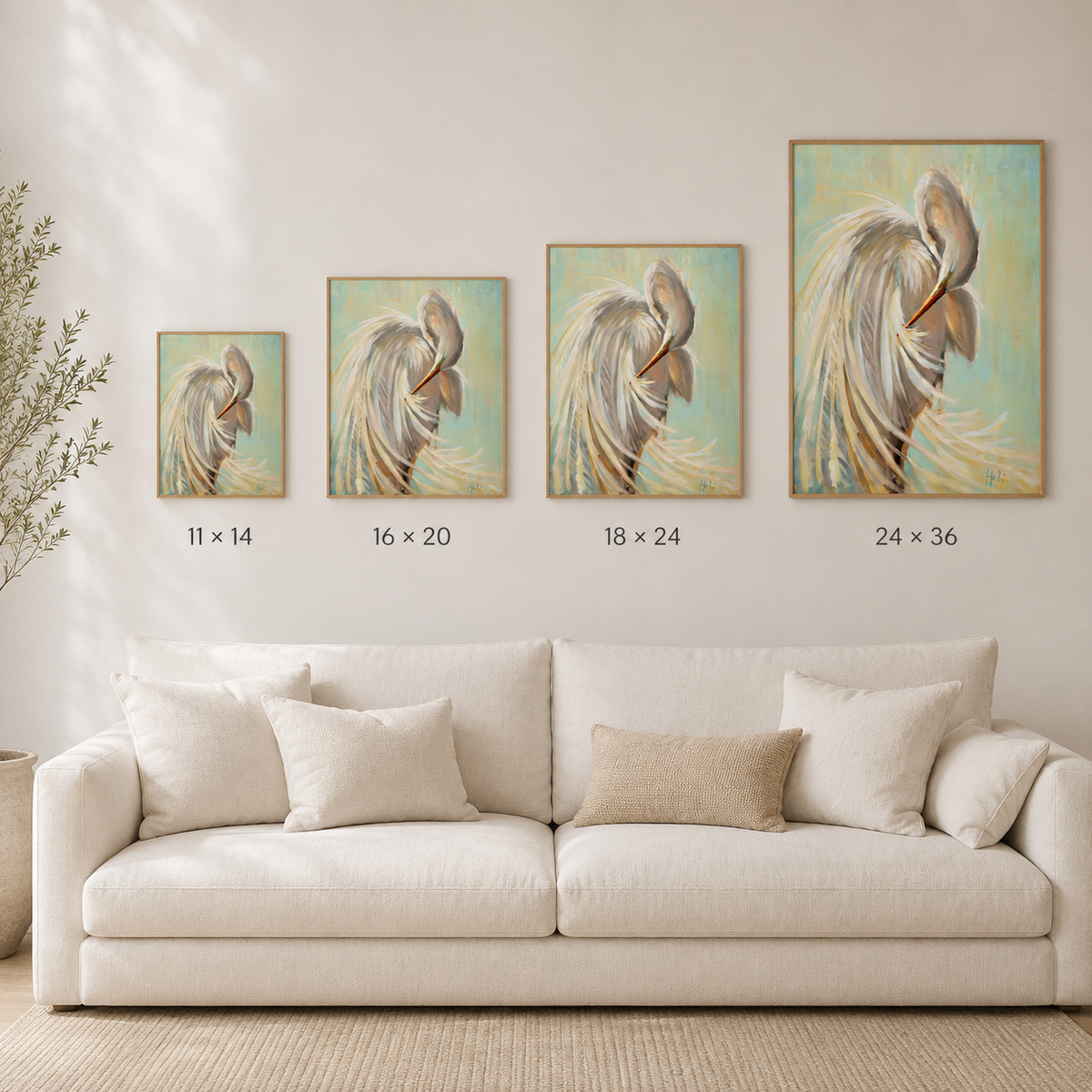 Humble Warrior — White Egret Art Print
