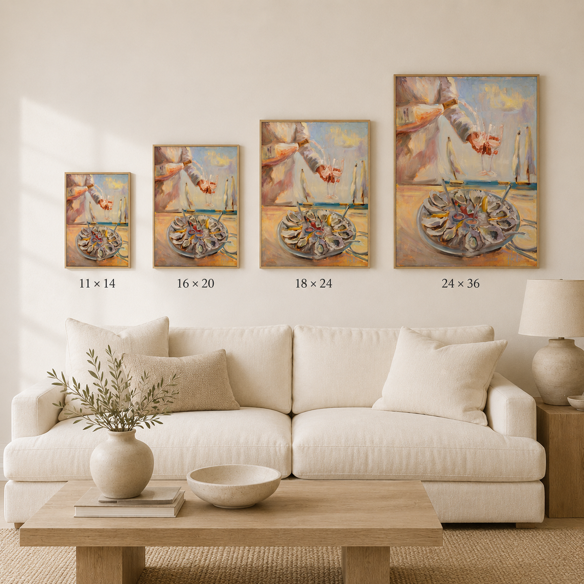 A Toast to the Coast — Oyster and Rosé Art Print