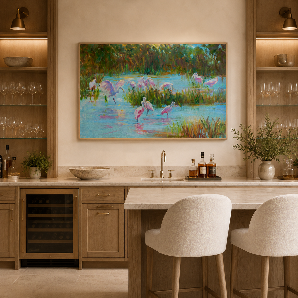 Social Club — Roseate Spoonbill Art Print