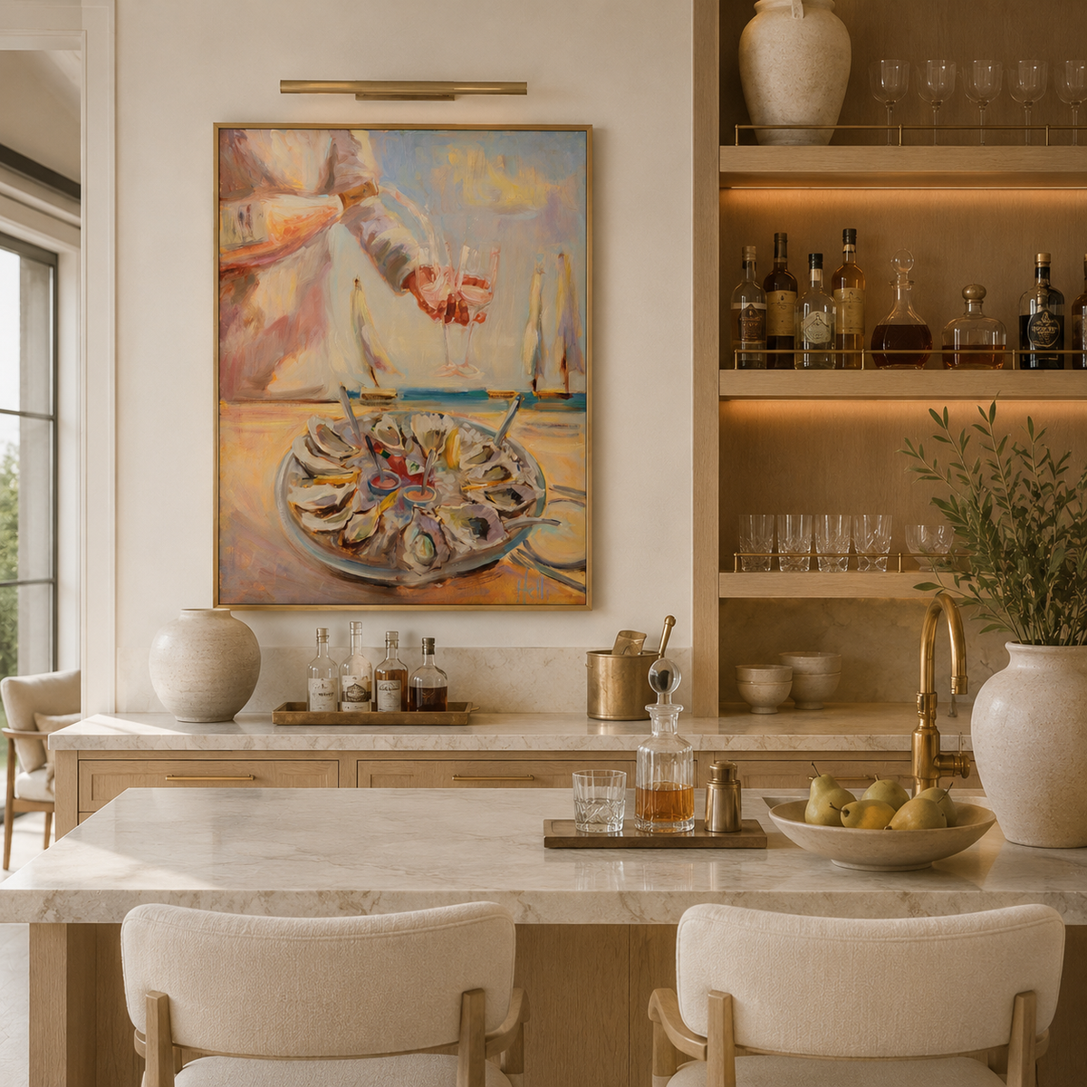 A Toast to the Coast — Oyster and Rosé Art Print