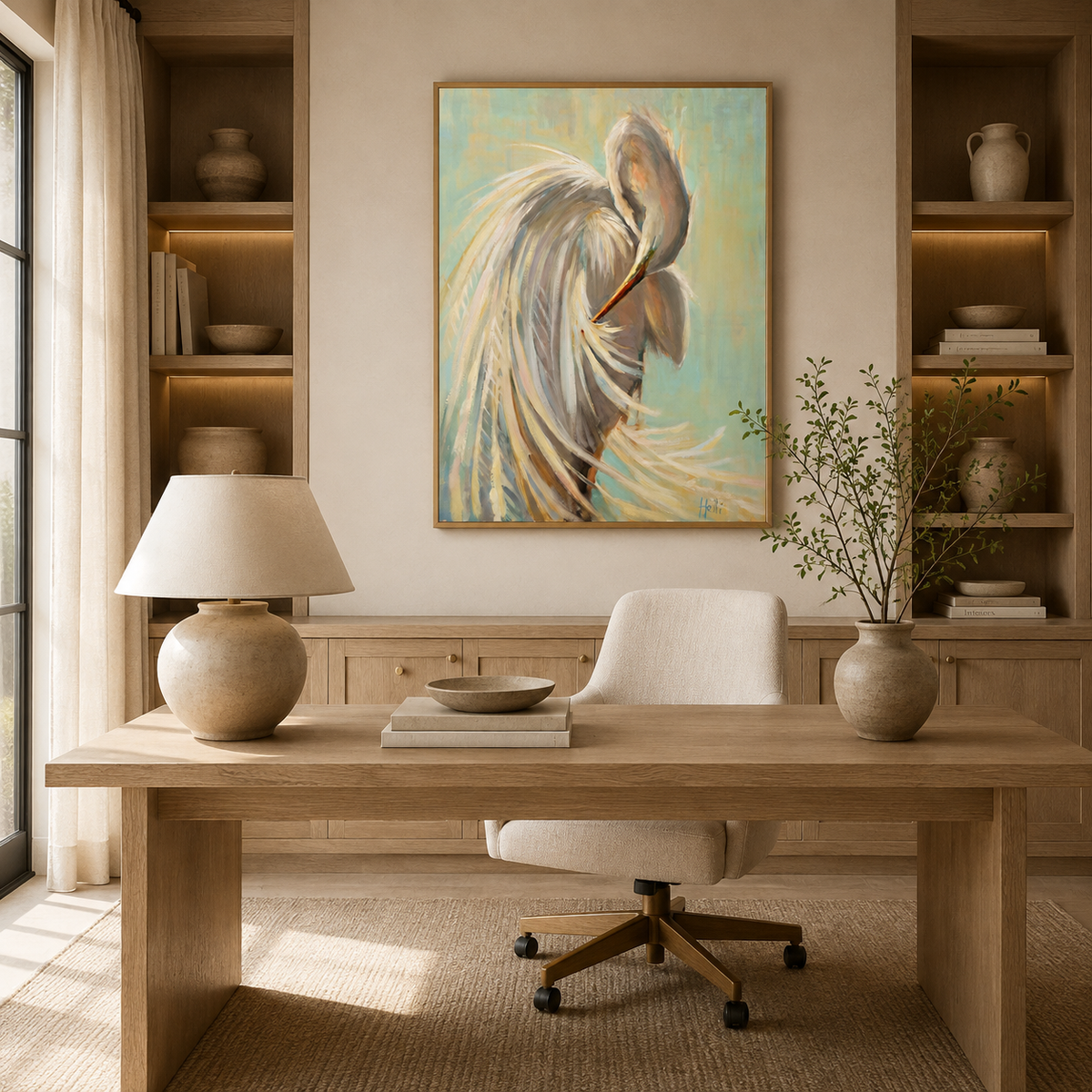 Humble Warrior — White Egret Art Print