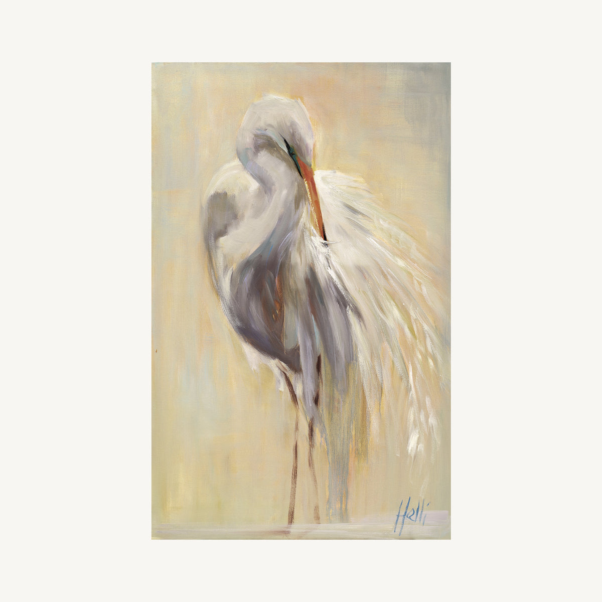 Grace In Stillness  — Egret Art Print