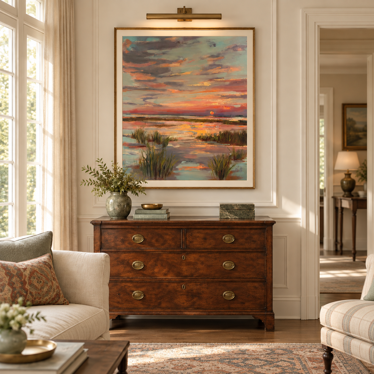 Artwork in a collected home