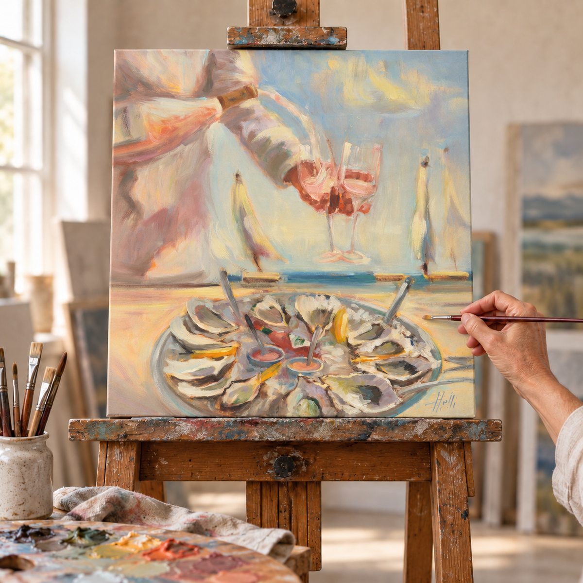 Original artwork in the studio
