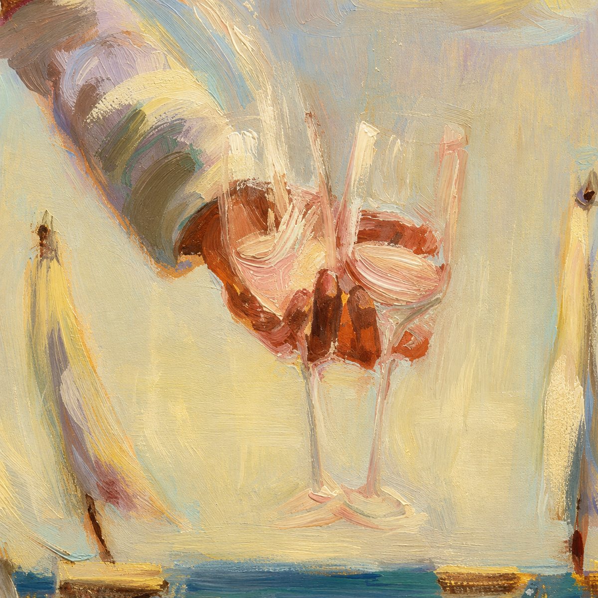 A Toast to the Coast — Oyster and Rosé Art Print
